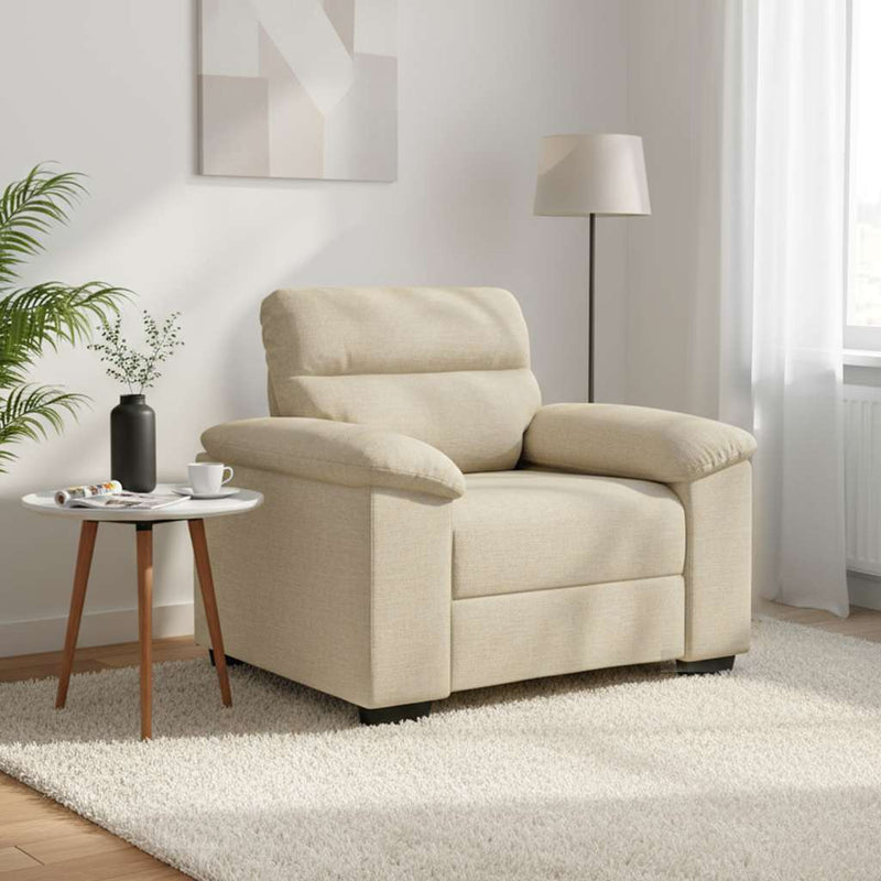Canapea fotoliu crem 100x81x84 cm material textil