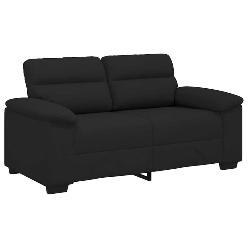 Canapea cu 2 locuri, neagră, 160x81x84 cm, material textil