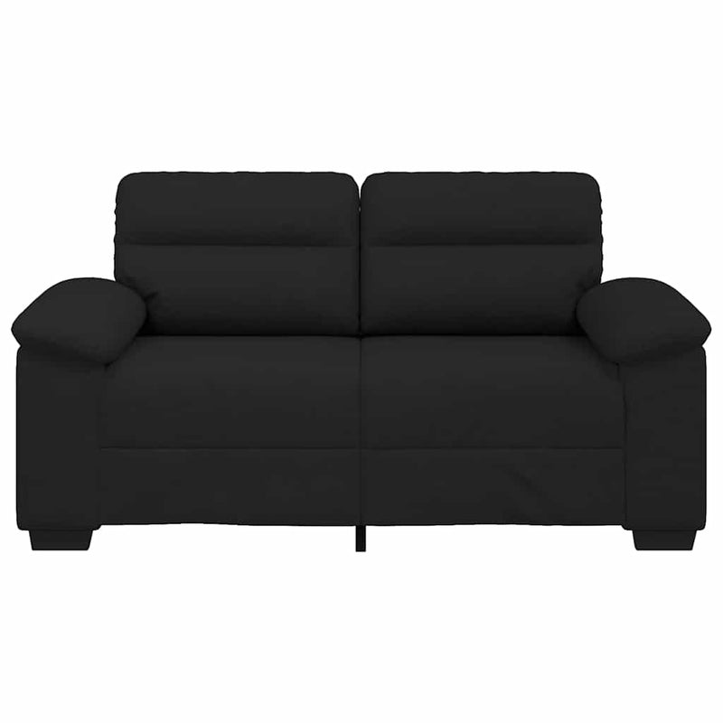 Canapea cu 2 locuri, neagră, 160x81x84 cm, material textil