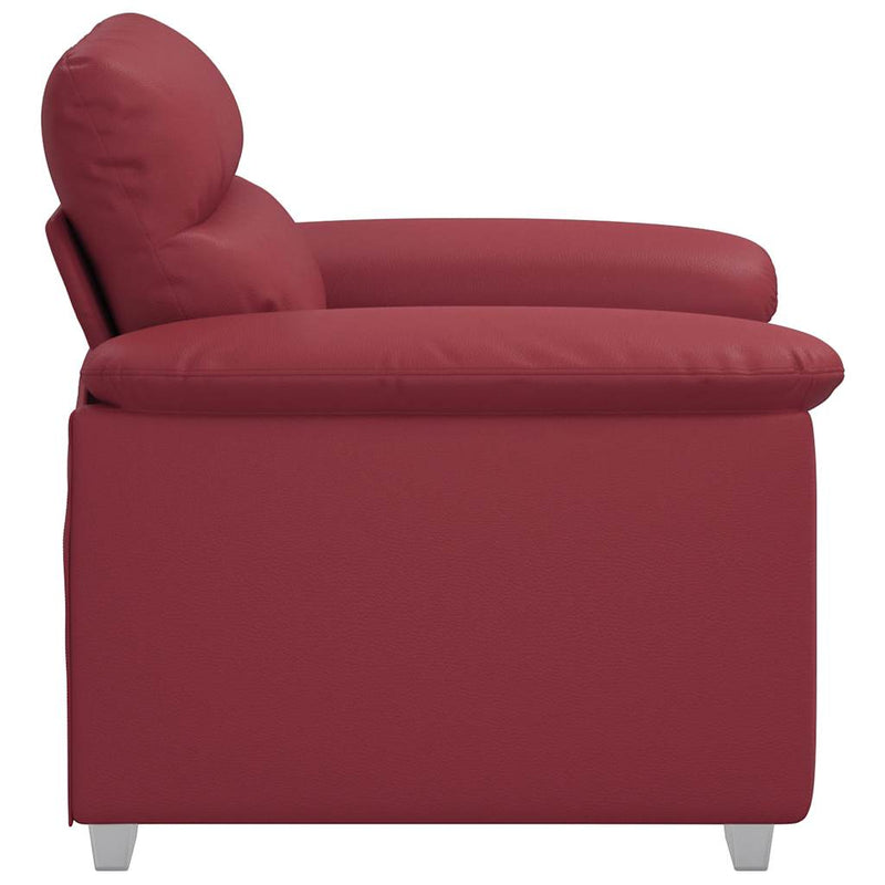 Canapea extensibilă, roșu vin, 100x81x84 cm, piele ecologică