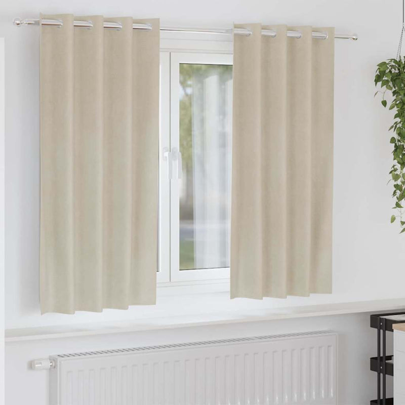 Perdele 2 buc. Crem 140 x 175 cm Catifea