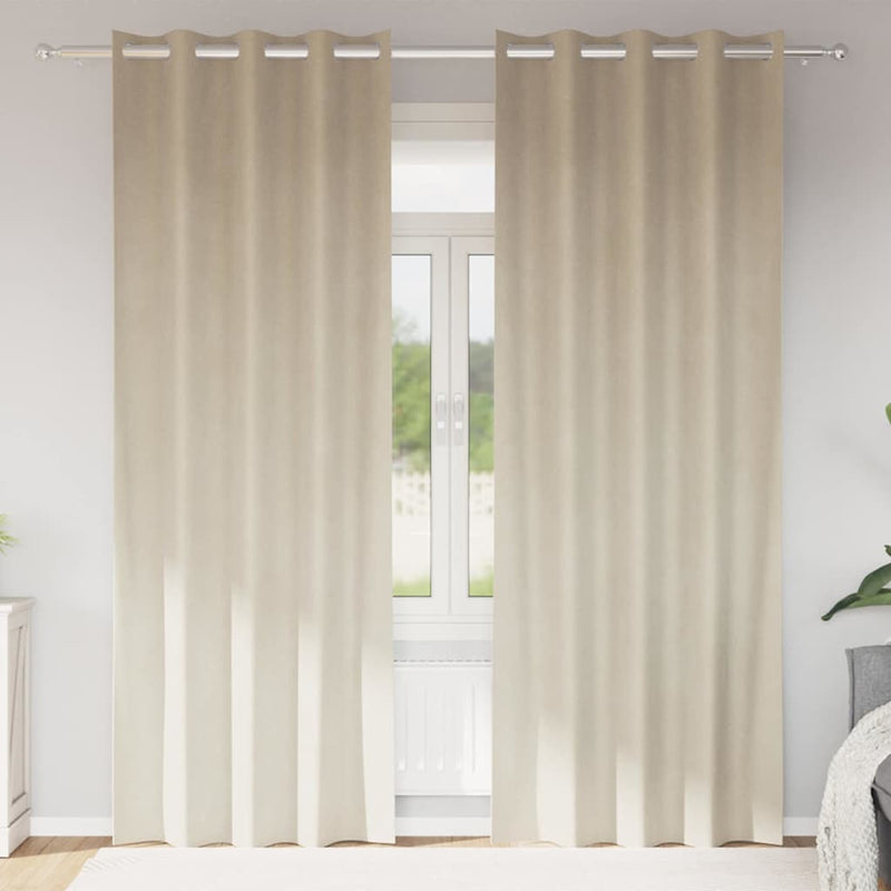 Perdele 2 buc. Crem 140 x 225 cm Catifea