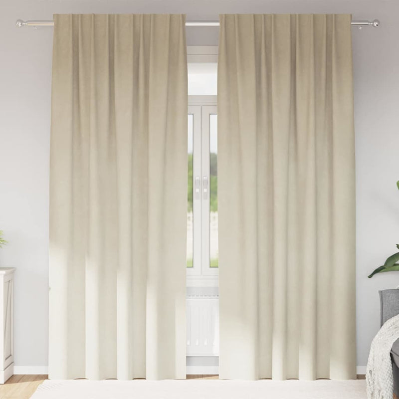 Perdele 2 buc. Crem 140 x 245 cm Catifea