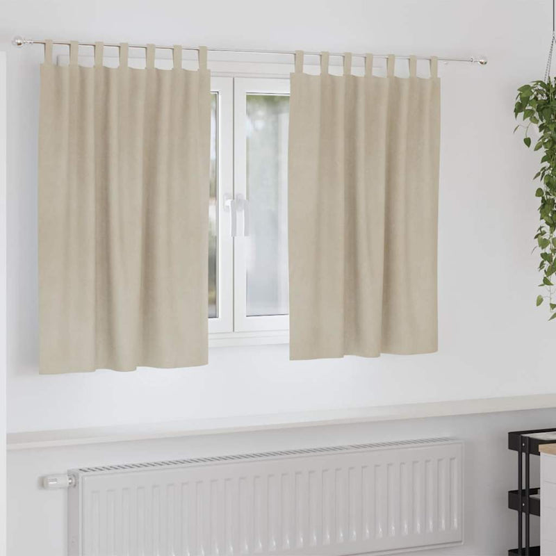 Perdele 2 buc. Crem 140 x 140 cm Catifea