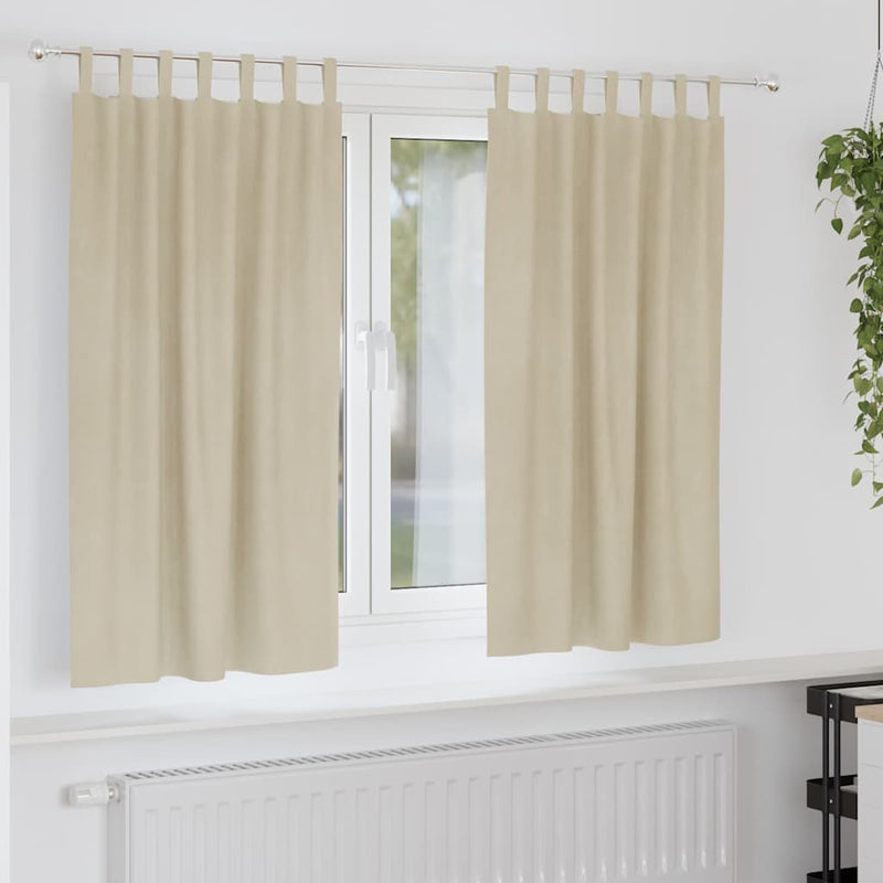Perdele 2 buc. Crem 140 x 175 cm Catifea