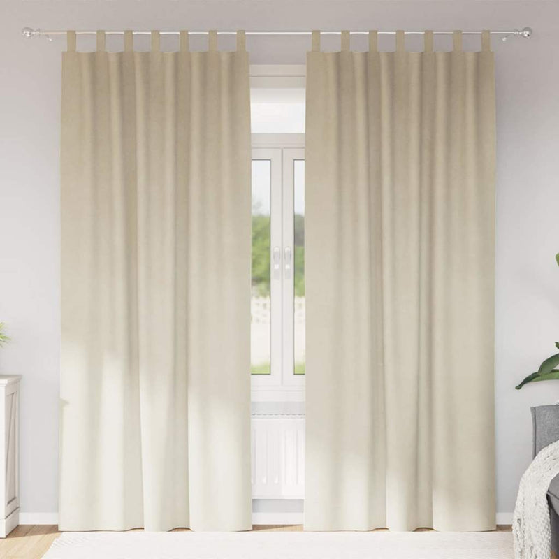 Perdele 2 buc. Crem 140 x 225 cm Catifea