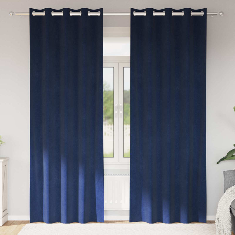 Perdele 2 buc. Albastru închis 140 x 260 cm Catifea