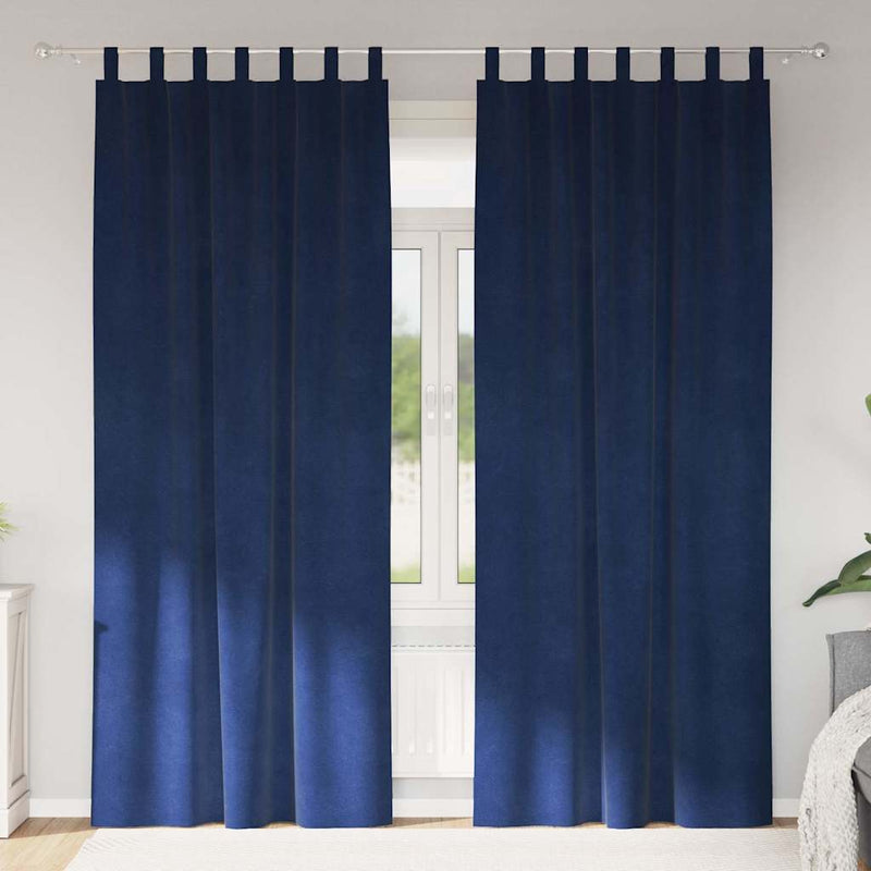 Perdele 2 buc. Albastru închis 140 x 260 cm Catifea
