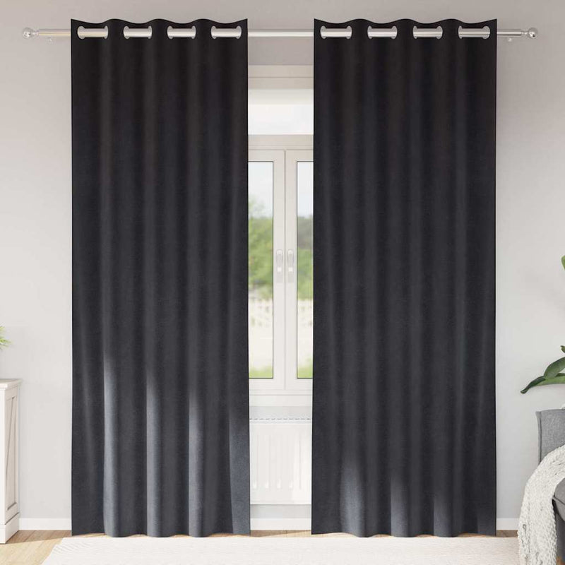 Perdele 2 buc. Gri închis 140 x 260 cm Catifea