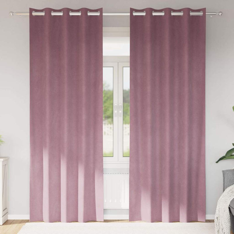 Perdele 2 buc. Roz închis 140 x 245 cm Catifea