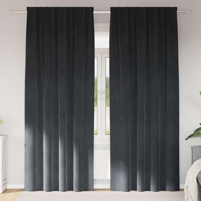 Perdele 2 buc. Gri deschis 140 x 260 cm Catifea