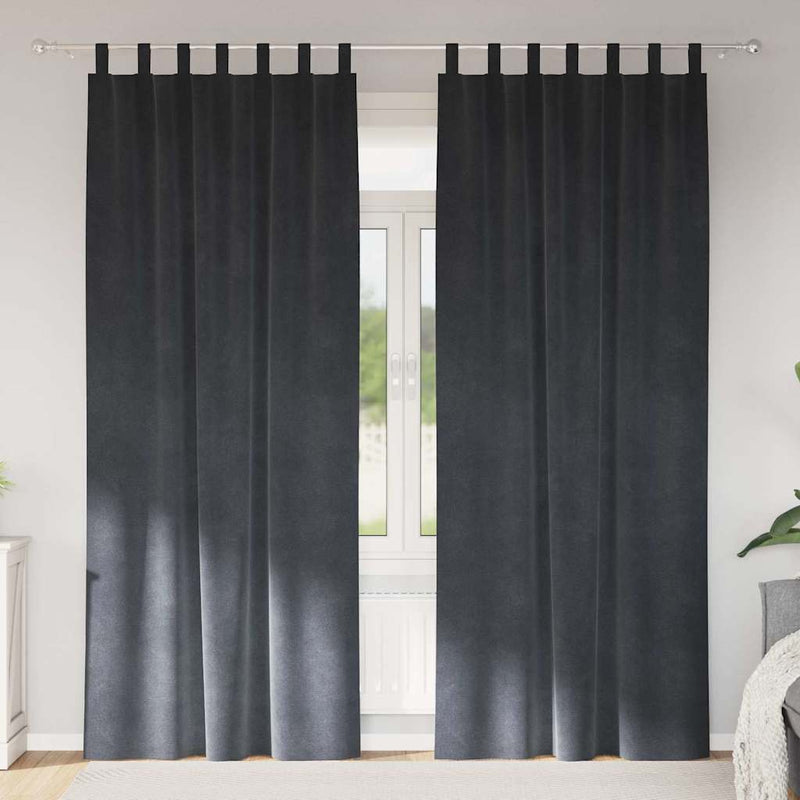 Perdele 2 buc. Gri deschis 140 x 225 cm Catifea