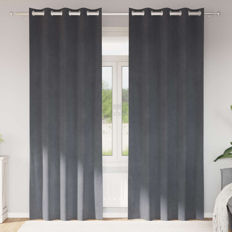 Perdele 2 buc. Gri deschis 140 x 260 cm Catifea