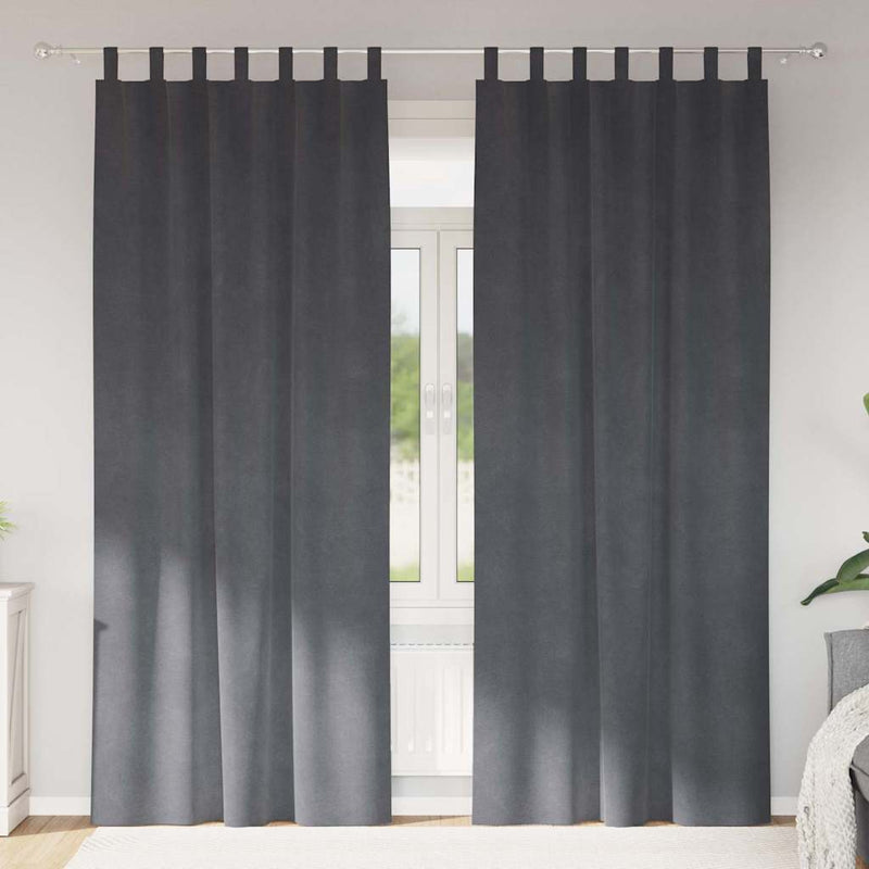 Perdele 2 buc. Gri deschis 140 x 245 cm Catifea