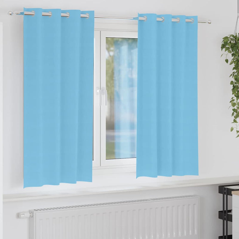 Perdele Opaque cu Inel 2 buc. Albastru deschis 175 x 140 cm