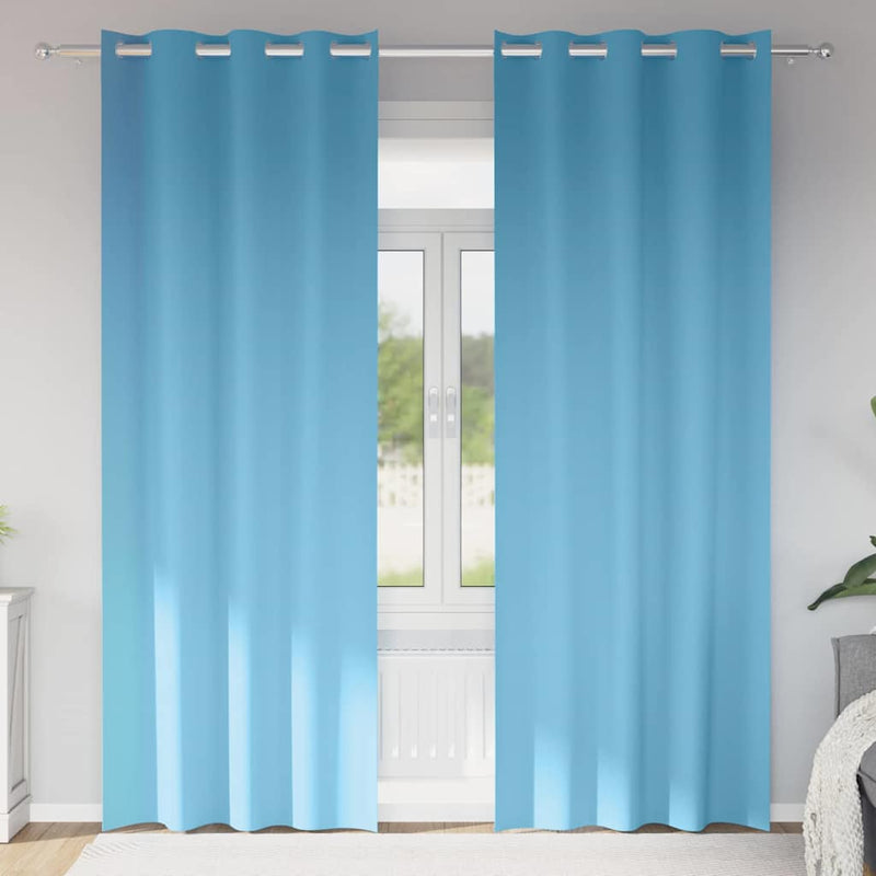 Perdele Opaque cu Inel 2 buc. Albastru deschis 225 x 140 cm