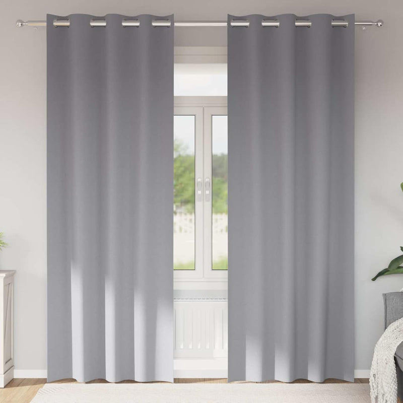 Perdele Opaque cu Inel 2 buc. Gri deschis 225 x 140 cm