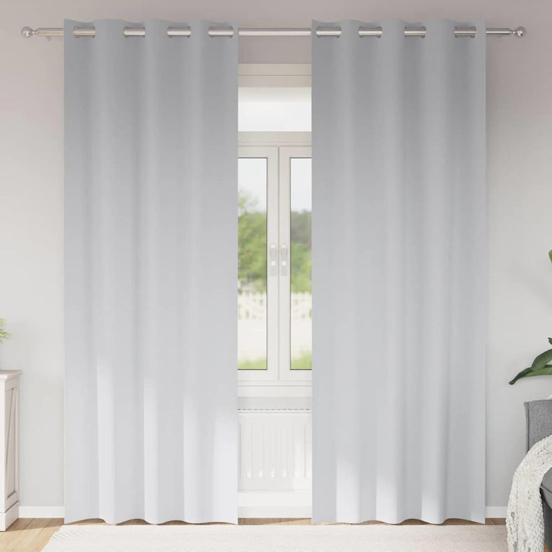 Perdele Opaque cu Inel 2 buc. Gri Deschis 225 x 140 cm