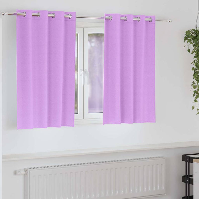 Perdele Opaque cu Inel 2 buc. Violet 140 x 140 cm Poliester