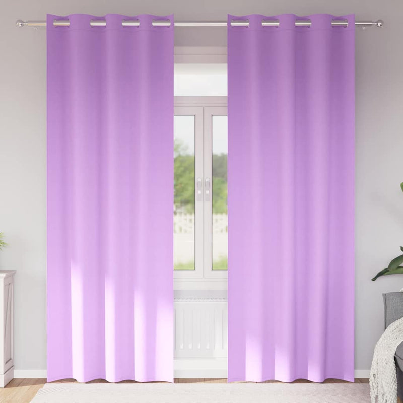Perdele Opaque cu Inel 2 buc. Violet 260 x 140 cm Poliester