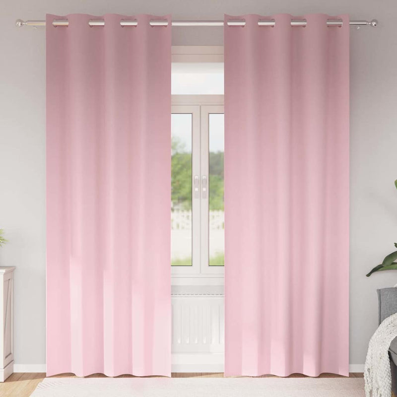 Perdele Opaque cu Inel 2 buc. Roz bebe 245 x 140 cm Poliester