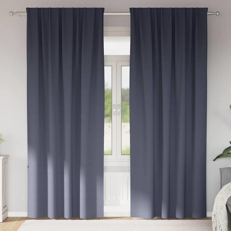 Perdele Opaque cu Inel 2 buc. Antracit 225 x 140 cm Poliester