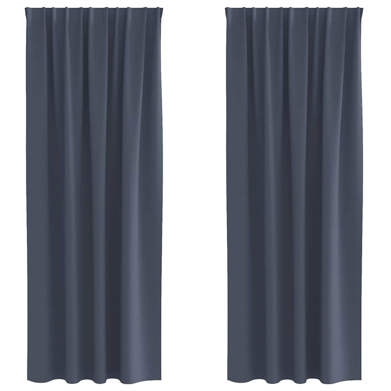 Perdele Opaque cu Inel 2 buc. Antracit 260 x 140 cm Poliester