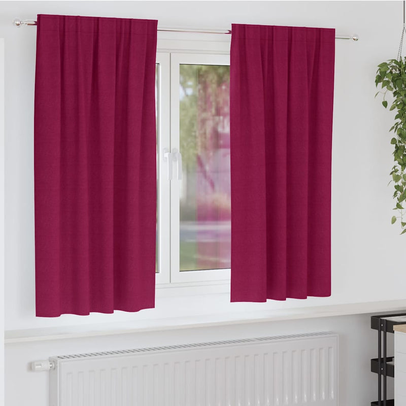 Perdele Opaque cu Inel 2 buc. Roșu Vin 175 x 140 cm Poliester
