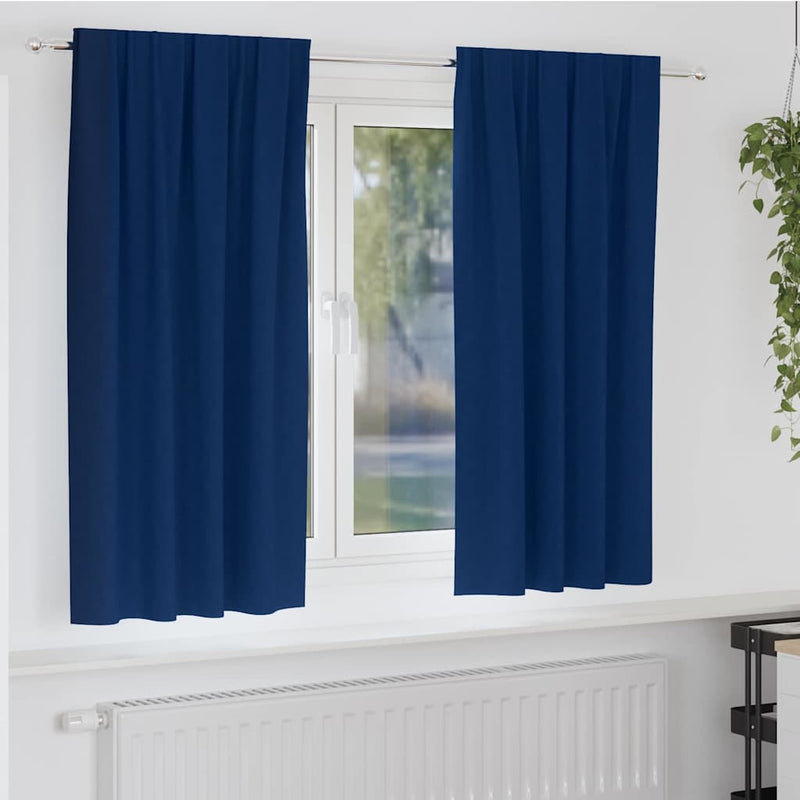 Perdele Opaque cu Inel 2 buc. Albastru închis 175 x 140 cm