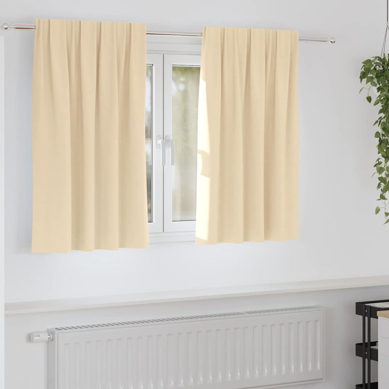 Perdele Opaque cu Inel 2 buc. Crem 140 x 140 cm Poliester