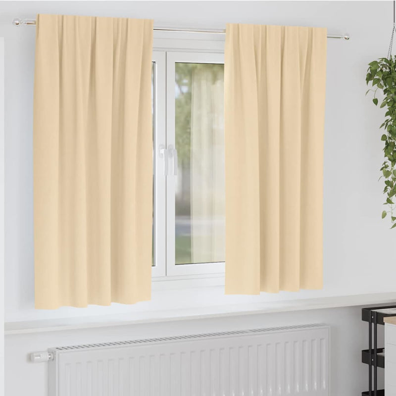 Perdele Opaque cu Inel 2 buc. Crem 175 x 140 cm Poliester