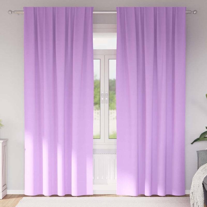 Perdele Opaque cu Inel 2 buc. Violet 260 x 140 cm Poliester