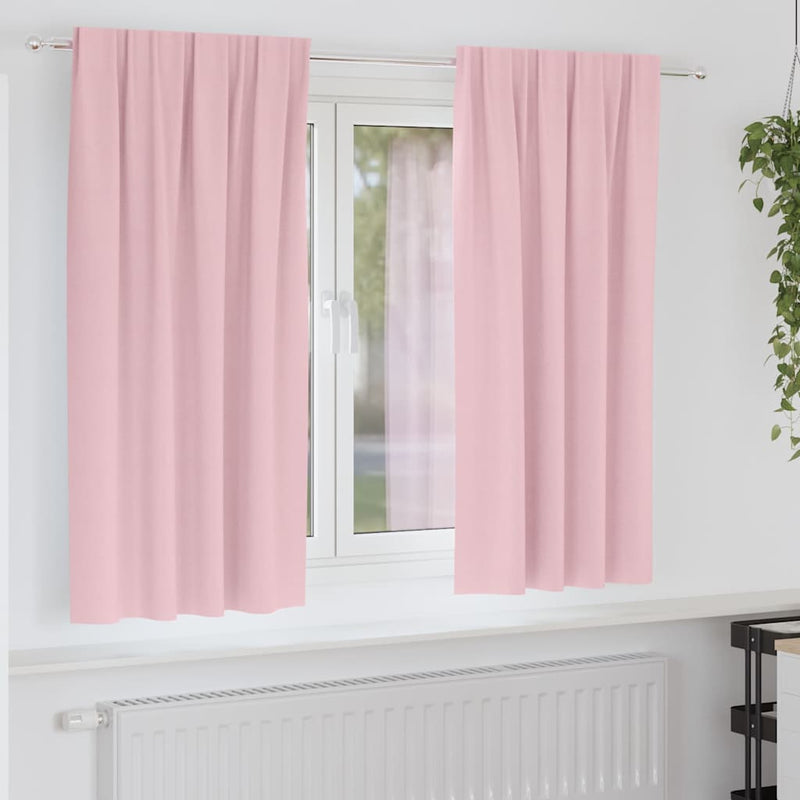 Perdele Opaque cu Inel 2 buc. Roz bebe 175 x 140 cm Poliester