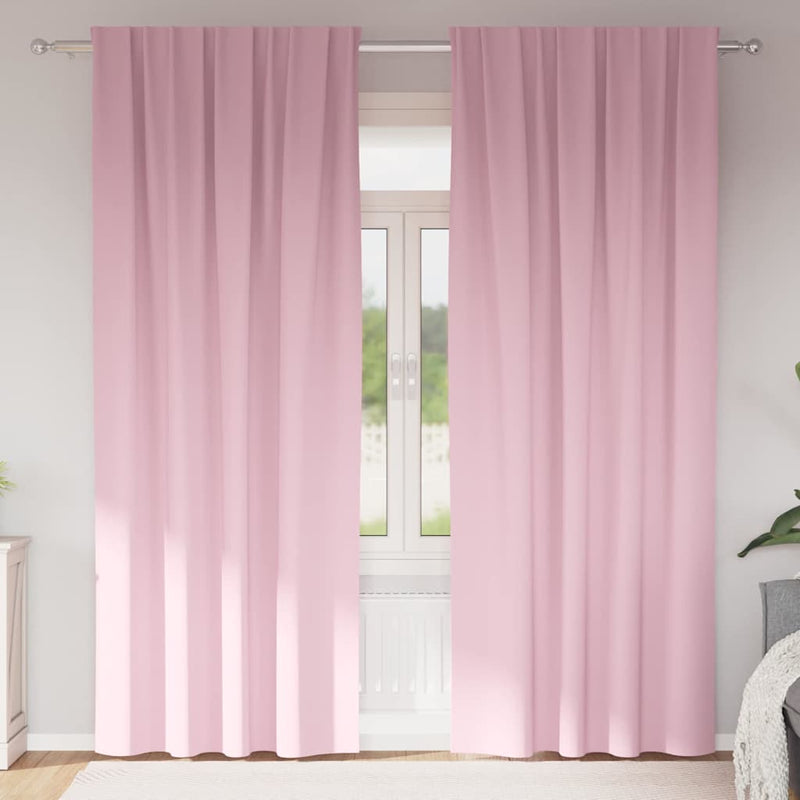 Perdele Opaque cu Inel 2 buc. Roz bebe 260 x 140 cm Poliester