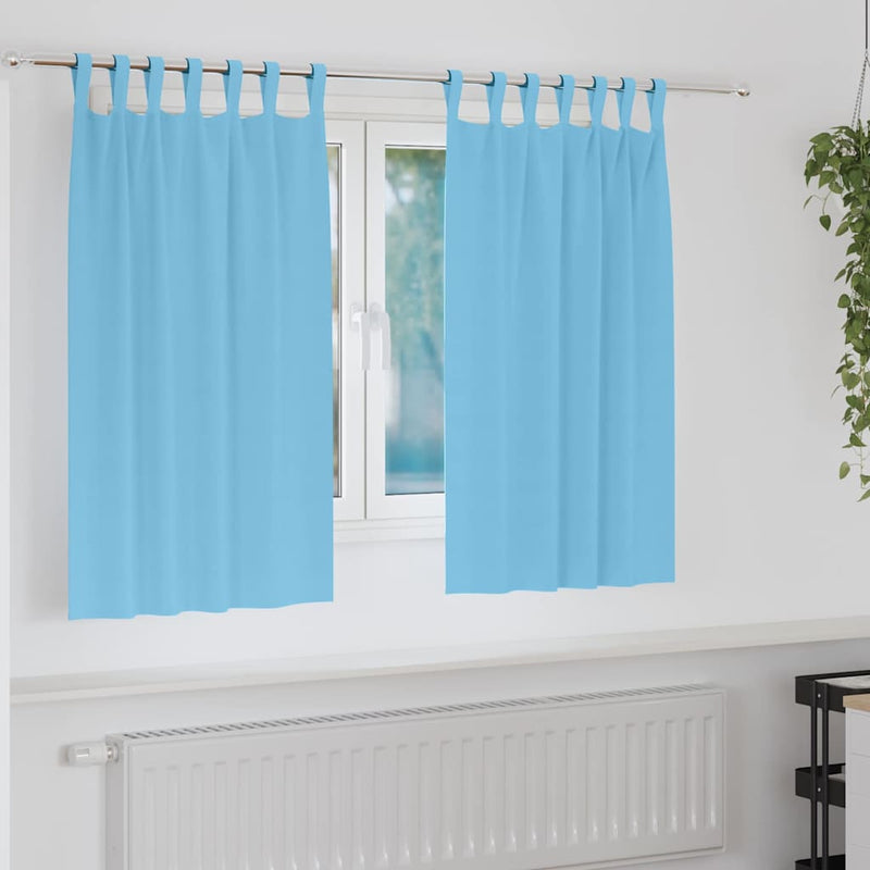 Perdele Opaque cu Inel 2 buc. Albastru deschis 140 x 140 cm