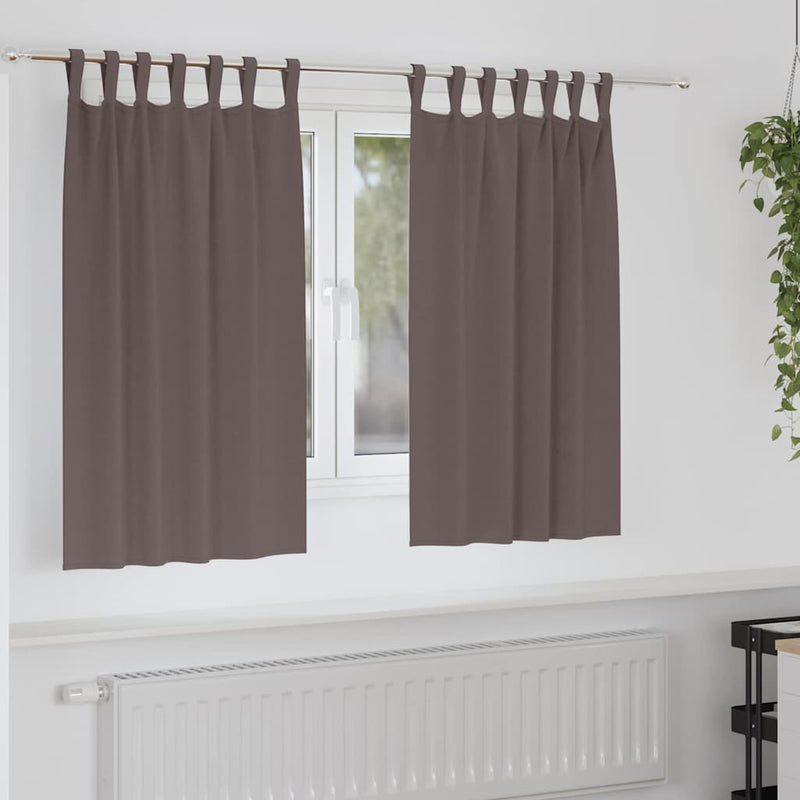 Perdele Opaque cu Inel 2 buc. Maro închis 140 x 140 cm