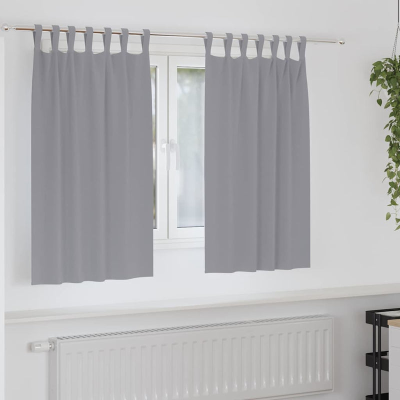 Perdele Opaque cu Inel 2 buc. Gri deschis 140 x 140 cm