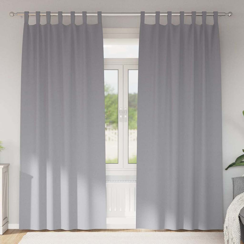 Perdele Opaque cu Inel 2 buc. Gri deschis 245 x 140 cm