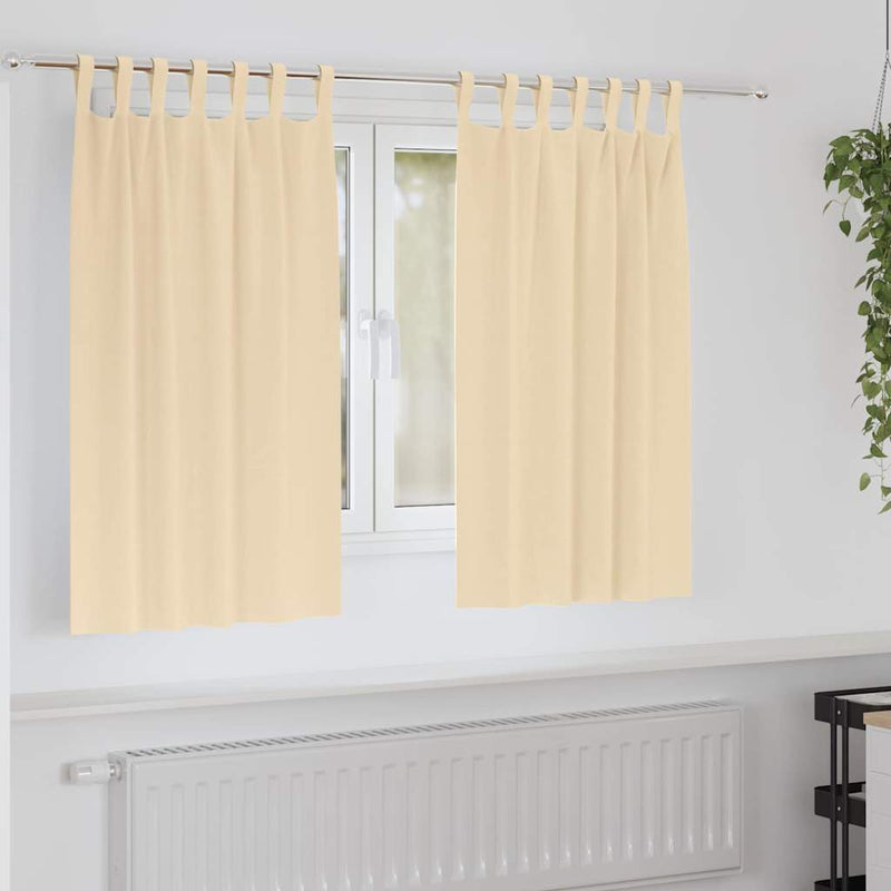 Perdele Opaque cu Inel 2 buc. Crem 140 x 140 cm Poliester