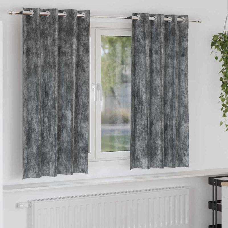 Cortine din catifea 2 buc. Gri 175 x 140 cm Catifea