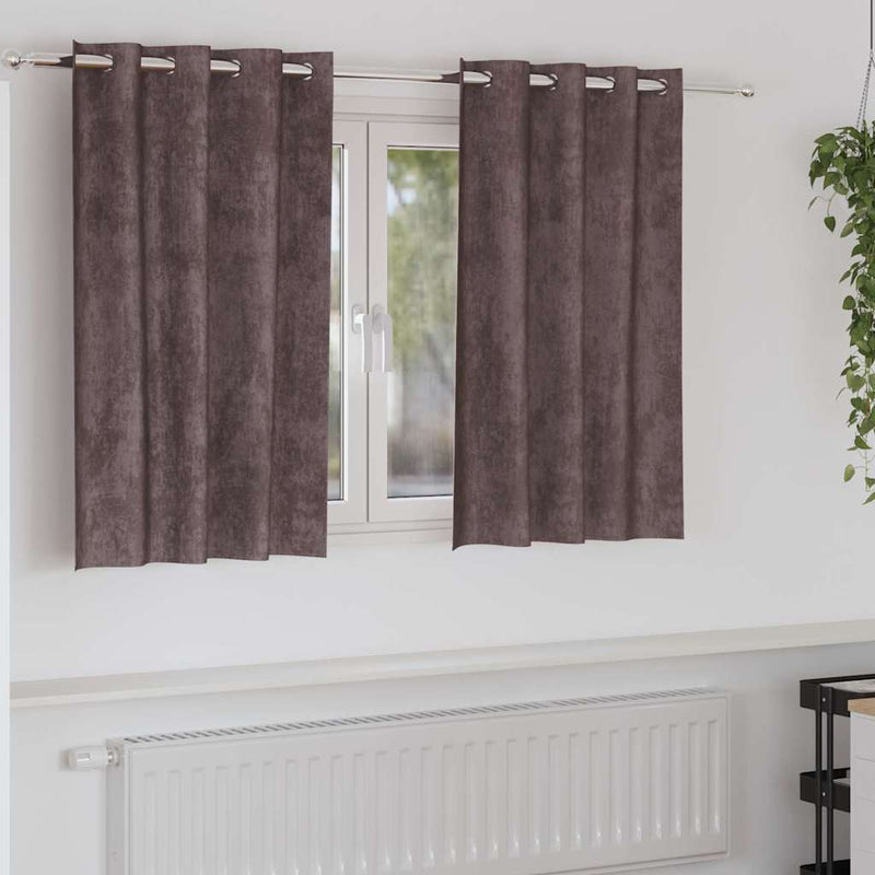 Cortine din catifea 2 buc. Maro 140 x 140 cm Catifea