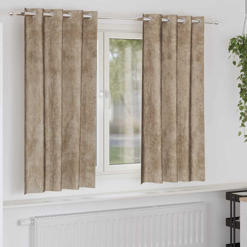 Cortine din catifea 2 buc. Șampanie 175 x 140 cm Catifea