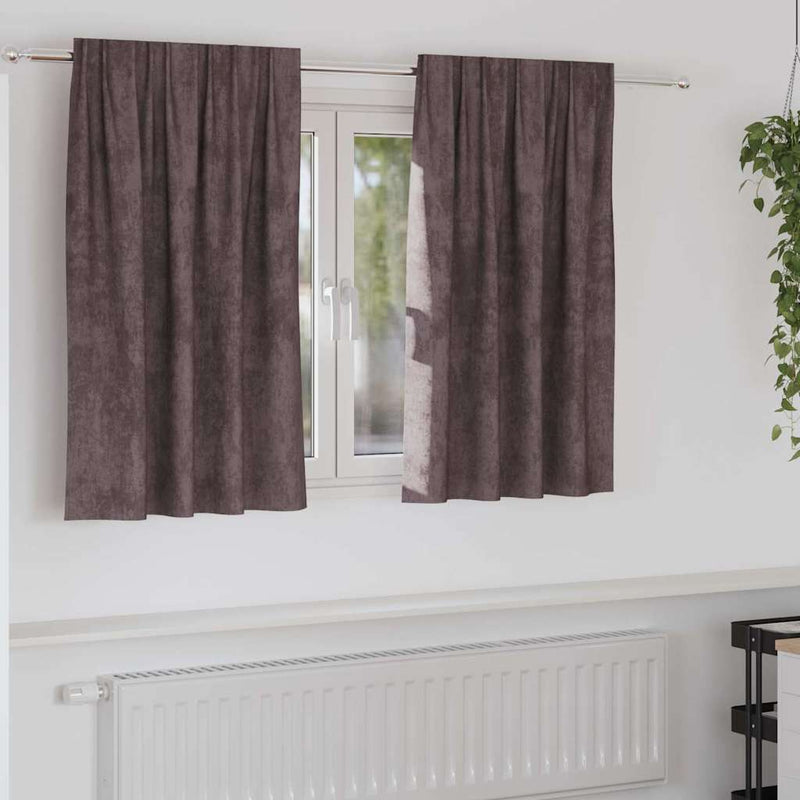 Cortine din catifea 2 buc. Maro 140 x 140 cm Catifea