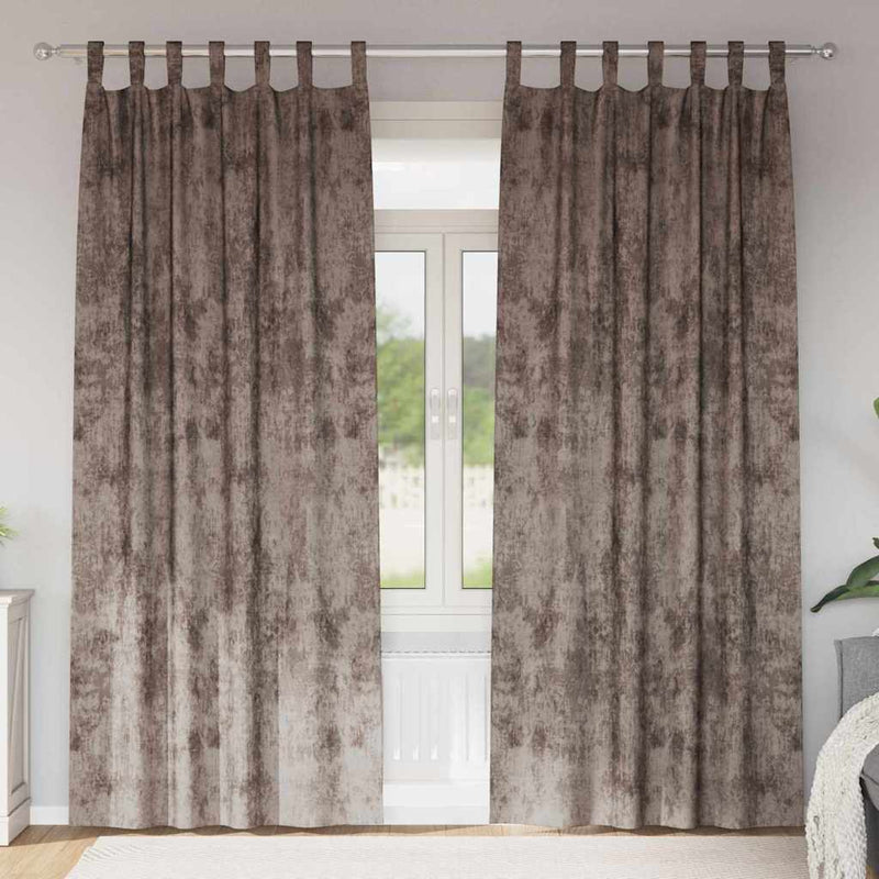 Cortine din catifea 2 buc. Cappuccino 225 x 140 cm Catifea