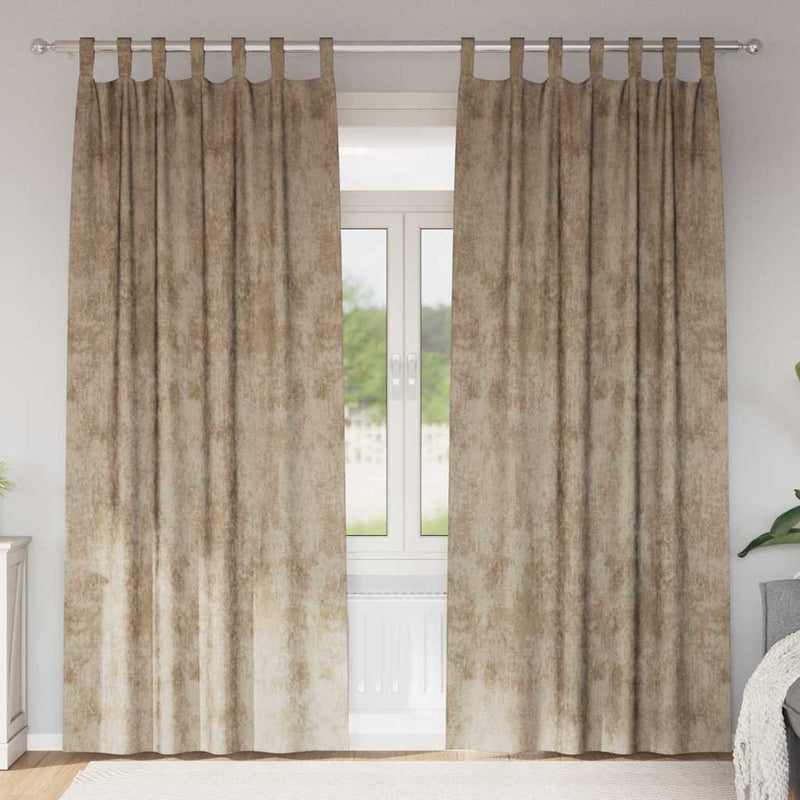 Cortine din catifea 2 buc. Șampanie 260 x 140 cm Catifea