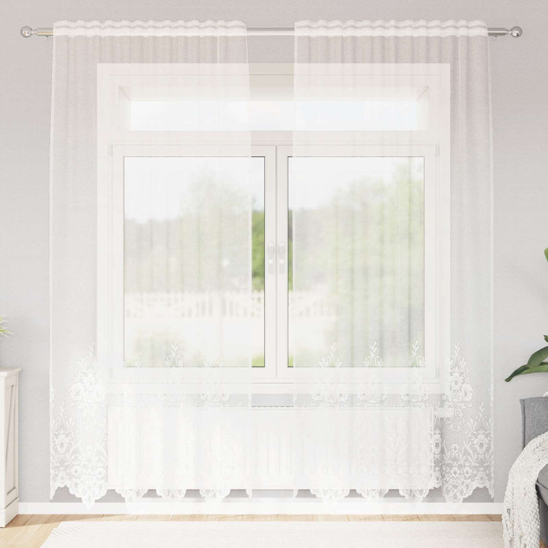 Cortină din Dantelă Alb 245x150cm Poliester