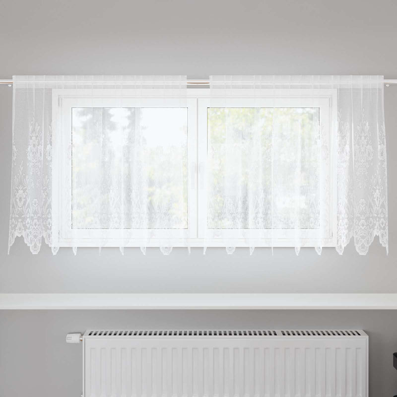 Cortină din Dantelă Alb 100 x 200 cm Poliester