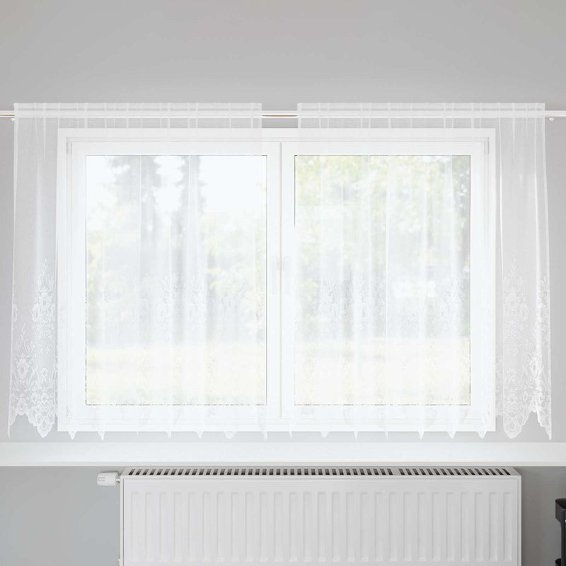 Cortină din Dantelă Alb 180 x 200 cm Poliester