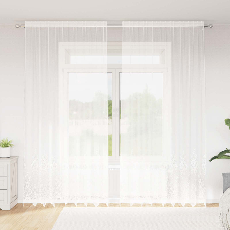 Cortină din Dantelă Alb 260x200cm Poliester