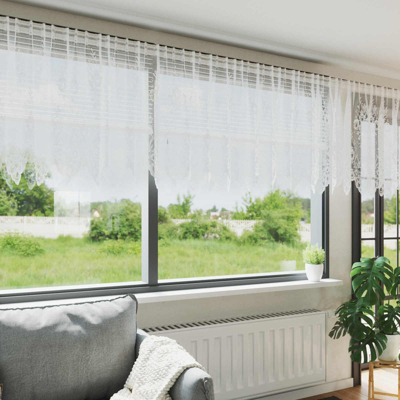 Cortină din Dantelă Alb 80 x 400 cm Poliester